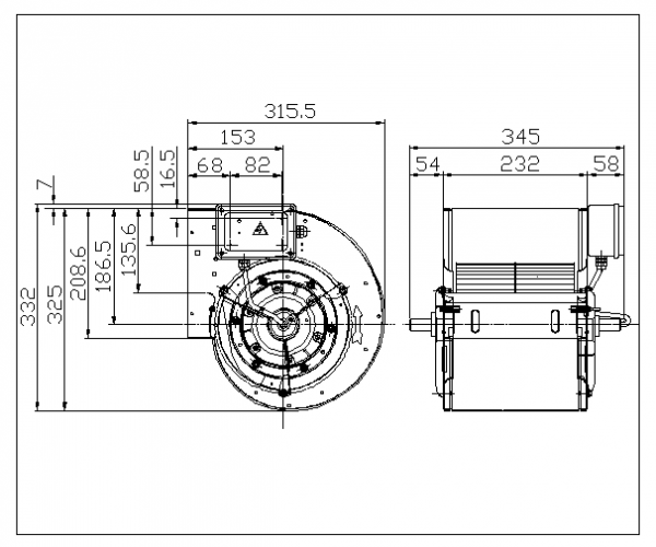 Centrifugal fan  DDM 7/7 E6G34051F 4P 1V 