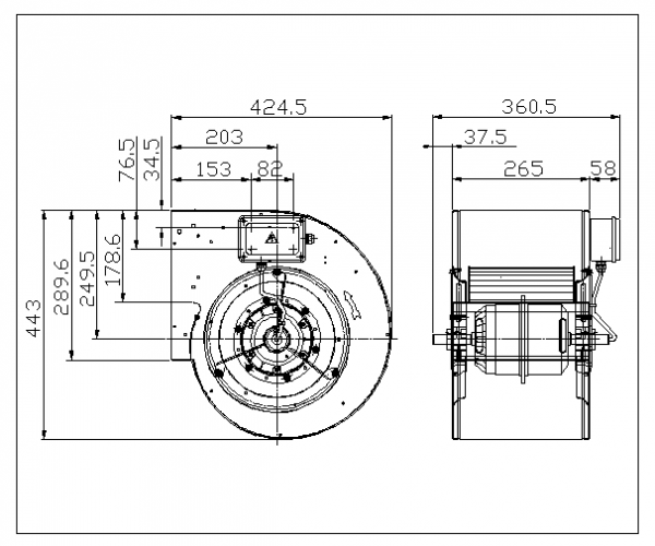 Centrifugal fan DDM 10/8 E6G3603 3F 4P