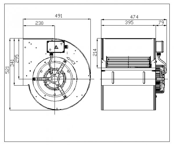 Ventilator centrifugal DD 12/12 M92E 3F 6P