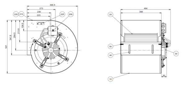 Centrifugal fan DD 12/12 M9F1 3F 4P