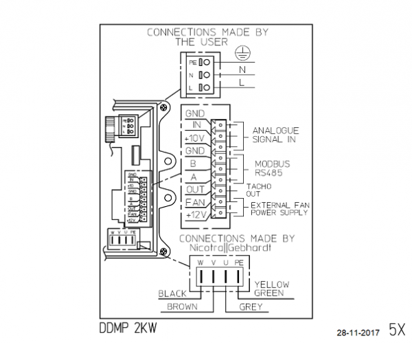 Centifugal fan DDMP 9/9 M6A4 DA8 230V-1F + DRIVER