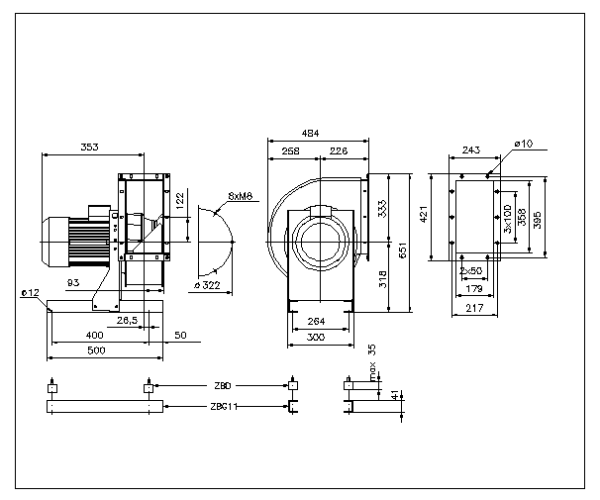 Ventilator centrifugal REM 11-0280-23-11