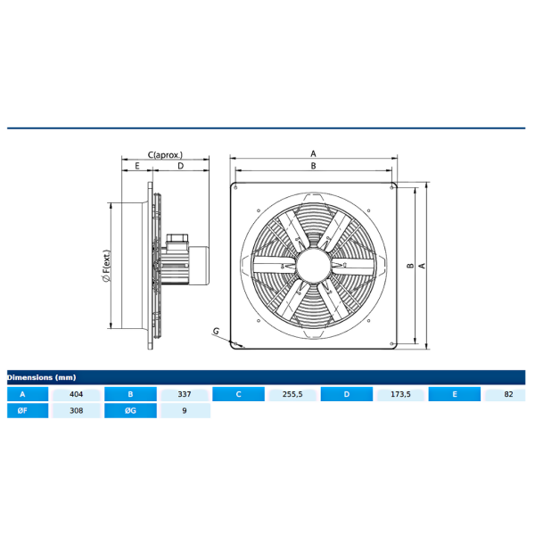 Ventilator axial HJBM PLUS 30 M4 0,08 kW