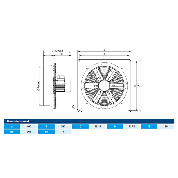 Axial fans HJBM PLUS 35 M2 1,1kW