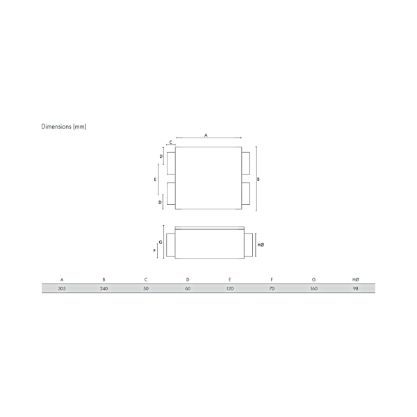 Recuperator de caldura - HR 100 R