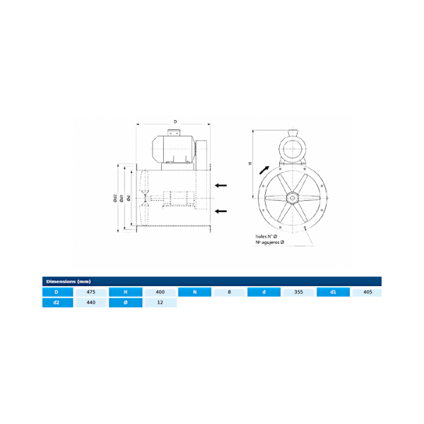 Axial fans HH-2 35 T4 0,37kW