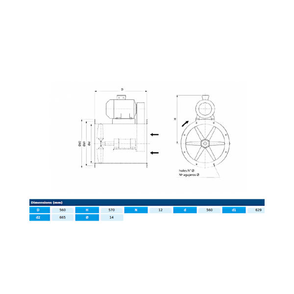 Axial fans HH-2 56 T4 1,1kW