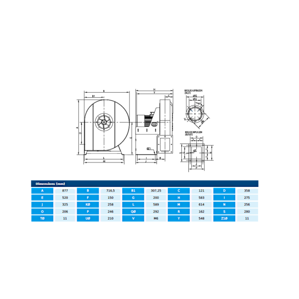 Centrifugal fan AA 50/5 T2 4kW