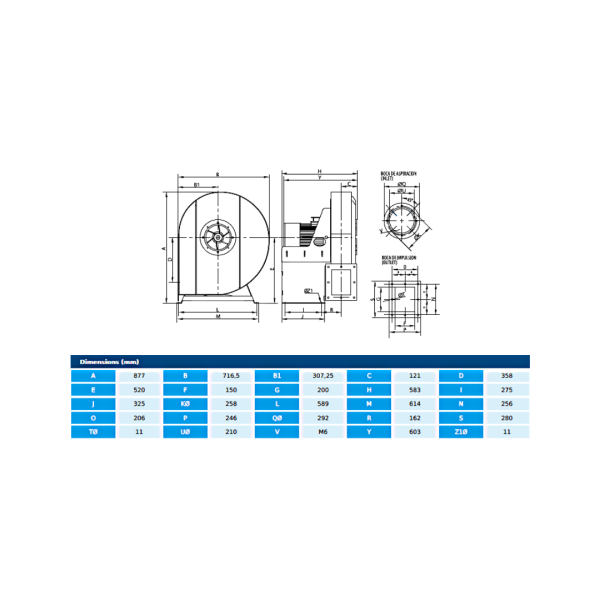 Centrifugal fan AA 50/5 T2 5,5kW