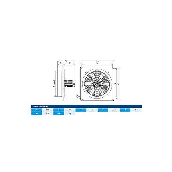 Axial fans HJBM 45 0,75kW EEC