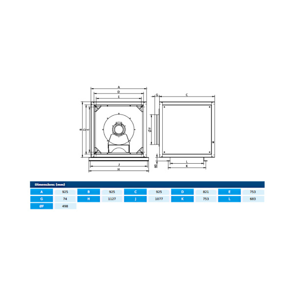 Ventilator centrifugal in cutie fonoizolata/termic BOX RLF 500 T6 0,55 kW