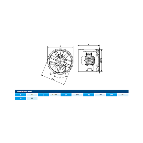 Smoke Extract Roof Fan - HMF 45 T4 0,75kW