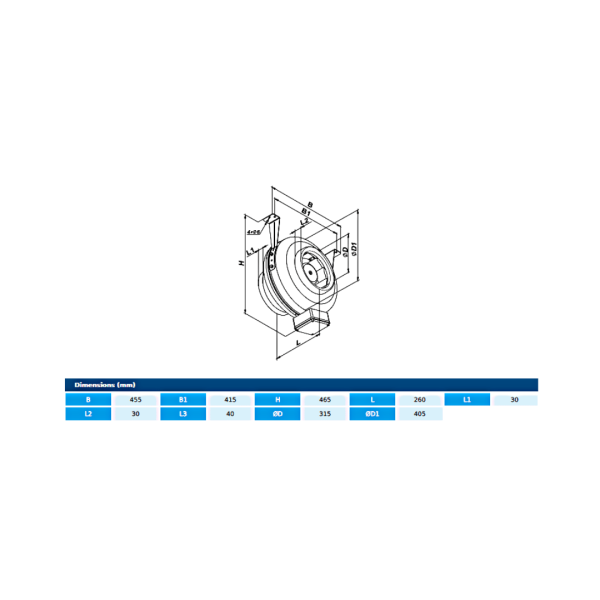 Ventilator centrifugal - BT3 315 EEC