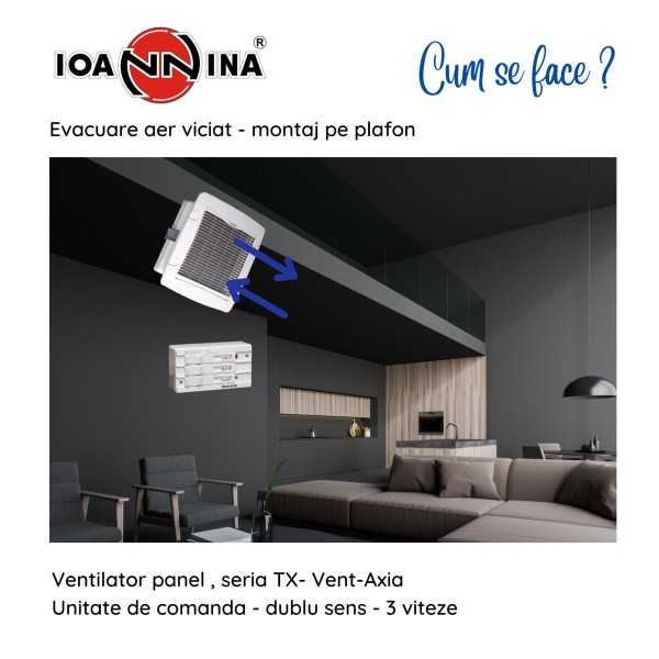 Ventilator de plafon cu dublu sens TX 9 PL