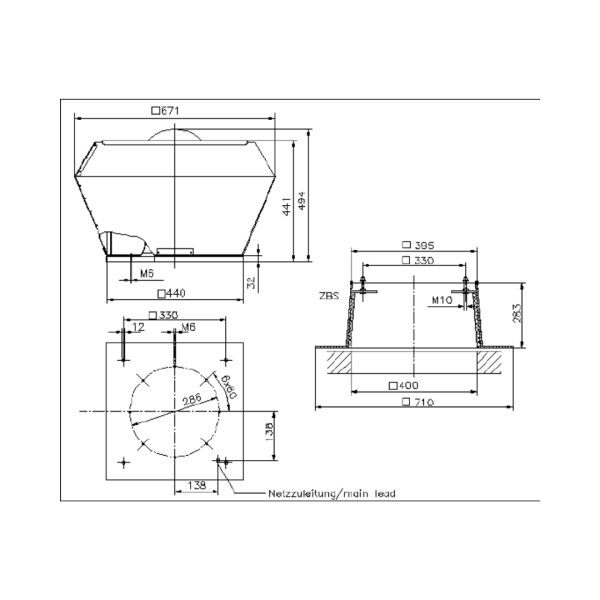 Ventilator centrifugal de acoperis tip turela - RVM F1-2531-4W-05