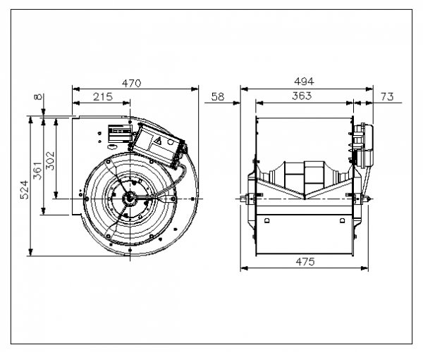 Centifugal fan RDP 280 EC motor 2,6 kW  3~400 V