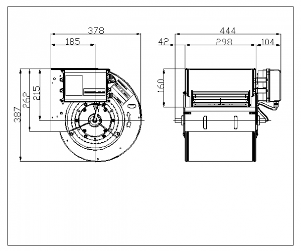 Centifugal fan DDMP DDMP 10/10 M6A4 DG0 400V-3F + DRIVER