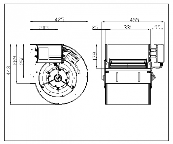 Centifugal fan DDMP 10/8 M6A4 DA8 230V-1F + DRIVER