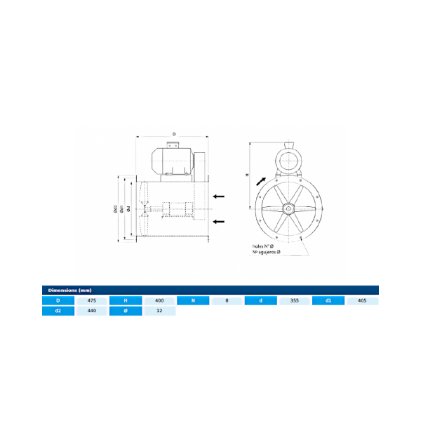 Ventilator axial HH-2 40 T2 1,1kW