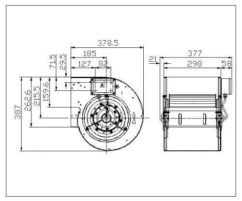 Centrifugal fan DDM 9/9 E6G3501 1F 4P 