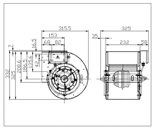 Ventilator centrifugal DDM  7/7 E5G3403 3F 4P 