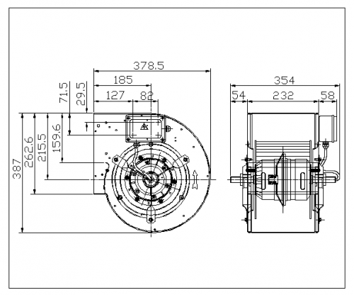 Ventilator centrifugal DDM 9/7 E6G3603 3F 4P 