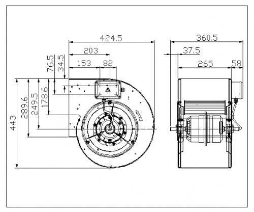 Centrifugal fan DDM 10/8 E6G3604 1F 4P