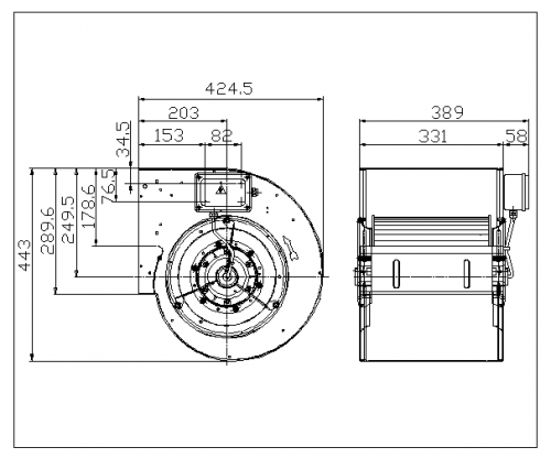 Centrifugal fan DDM 10/10 E6G3704 1F 4P