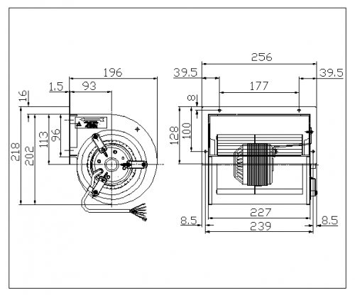 Centrifugal fan  DDM 133/190 7725A6 1F 2P