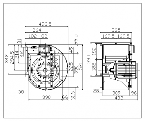 Ventilator centrifugal DD 12/9 1429F9 3F 4P