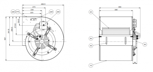 Centrifugal fan DD 12/12 M9F1 3F 4P