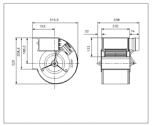 Ventilator centrifugal incorporabil DDMP 7/7 M6A0 DA5 230V-1F + DRIVER