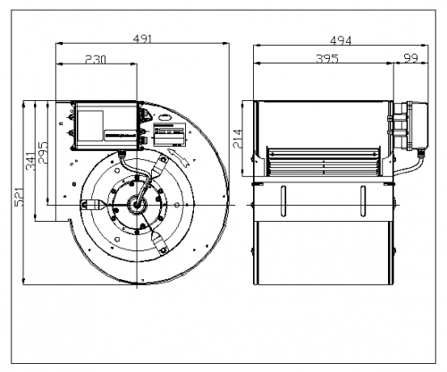 Centifugal fan DDMP 12/12  M6A4 DA8 230V-1F + DRIVER