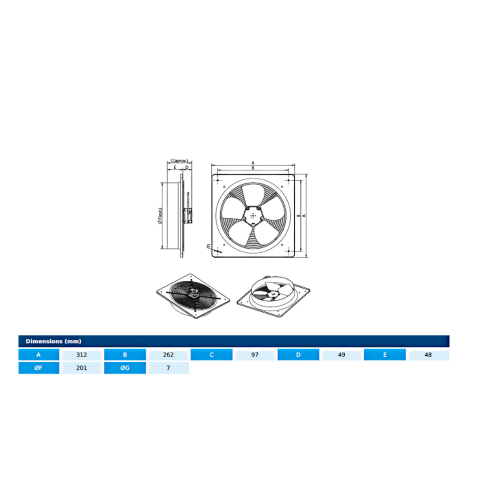 Axial fans HJEM 20 M4 0,03kW