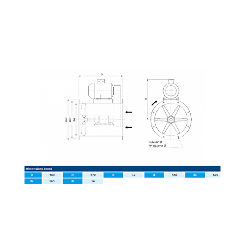 Axial fans HH-2 56 T4 1,1kW