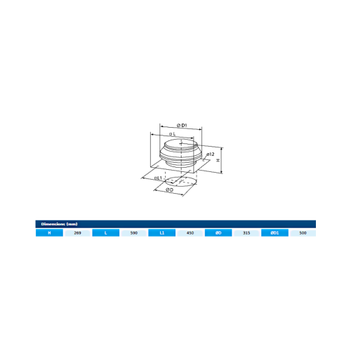 Ventilator centrifugal de acoperis tip turela - BT ROOF 2 315 SBP