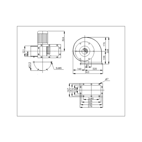 Centrifugal fan TEM 01-0180-23-11